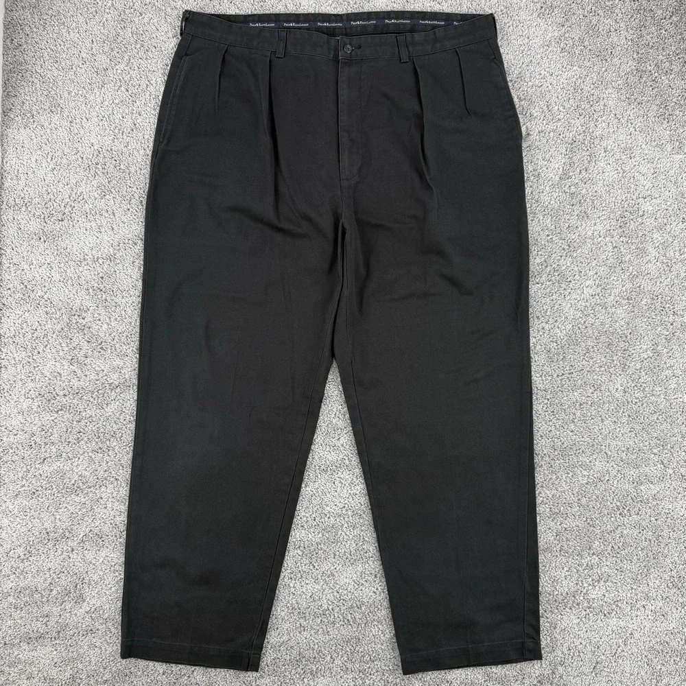 Vintage Polo Ralph Lauren Andrew Pants Men's 42x30 Black Pleated Chino Preppy